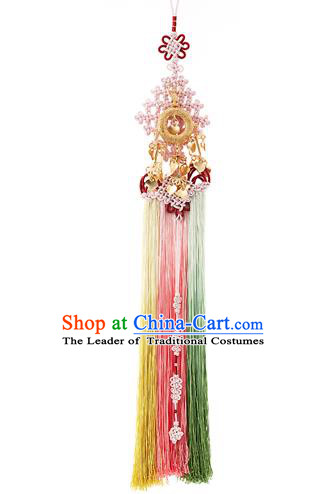 Korean National Belts Accessories Bride Wedding Hanbok Waist Pendant, Asian Korean Chinese Knot Tassel Waist Decorations for Women