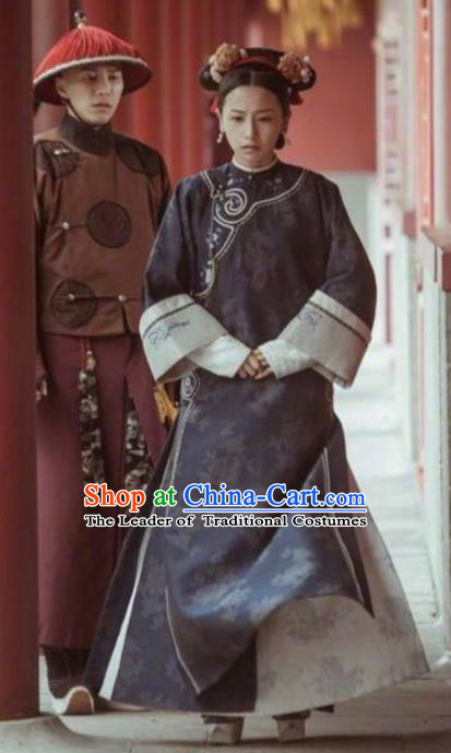 Story of Yanxi Palace Traditional Ancient Chinese Qing Dynasty Imperial Consort Costume Manchu Lady Embroidered Clothing for Women