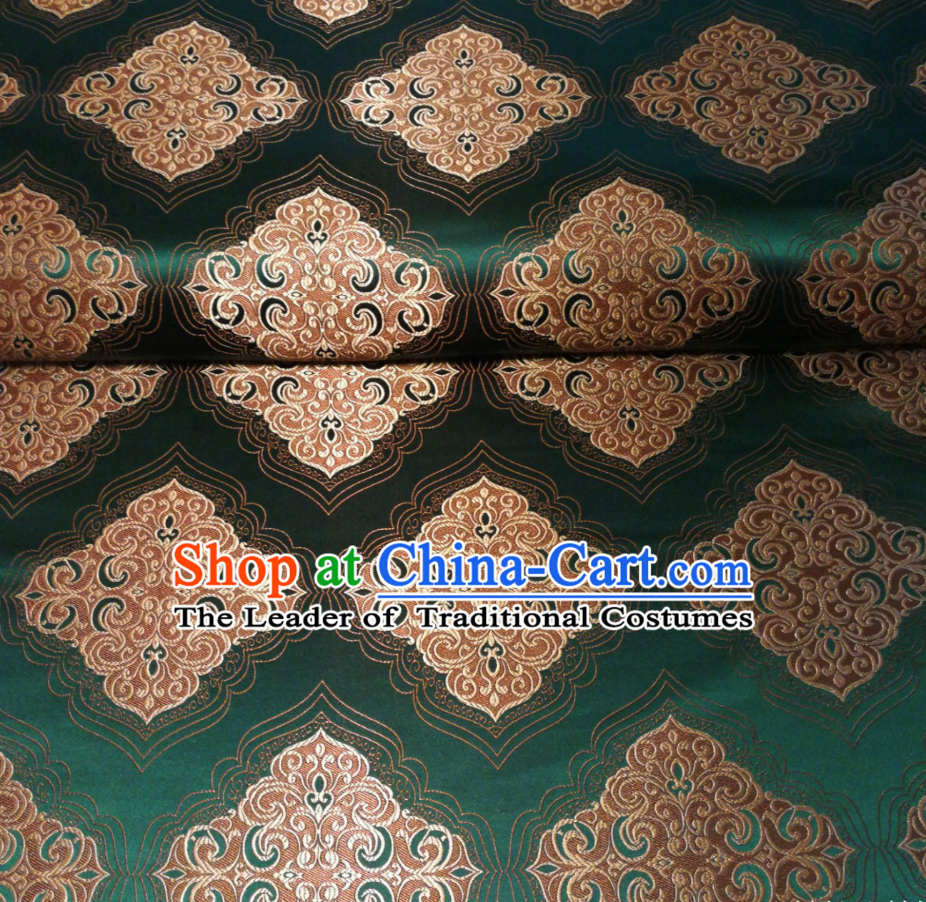 Royal Green Chinese Royal Palace Style Traditional Pattern Design Brocade Fabric Silk Fabric Chinese Fabric Asian Material