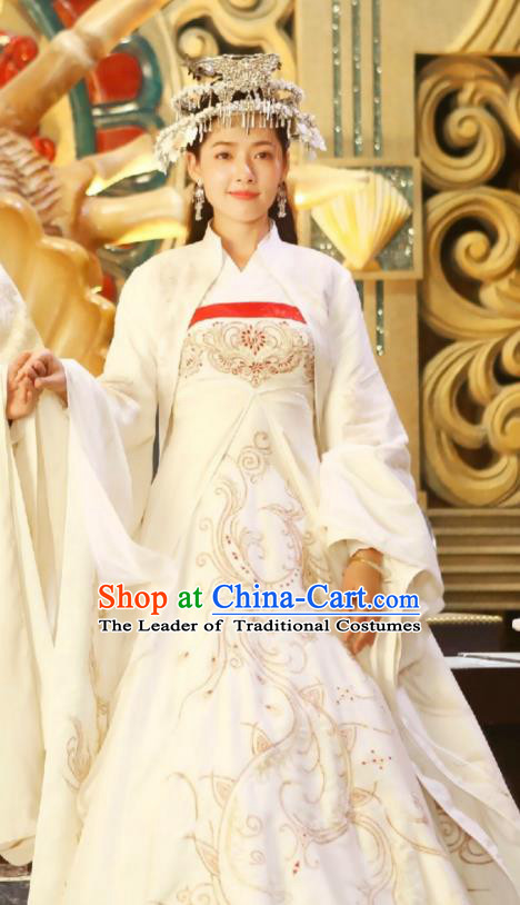 Traditional Chinese Tang Dynasty Princess Costume and Headpiece Complete Set, Asian China Ancient Bride Dress Clothing for Women