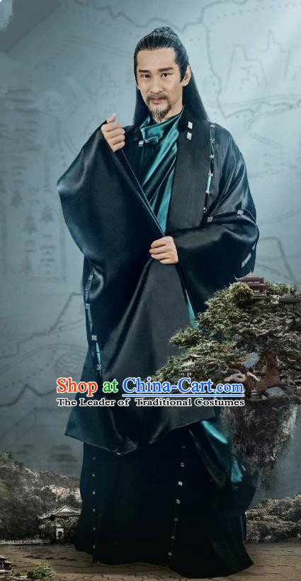 Traditional Chinese Legend Of Fu Yao Chancellor Clothing, China Ancient Nobility Minister Embroidered Costume for Men
