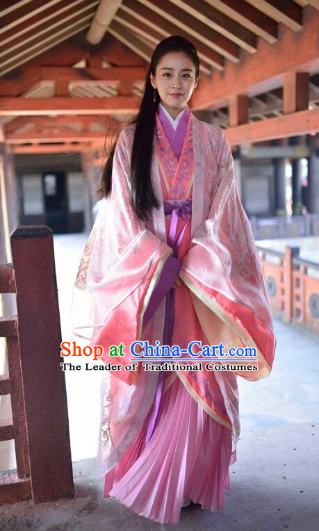 Traditional Chinese Southern and Northern Dynasties Imperial Princess Costume, Chinese Ancient Palace Lady Embroidered Clothing for Women