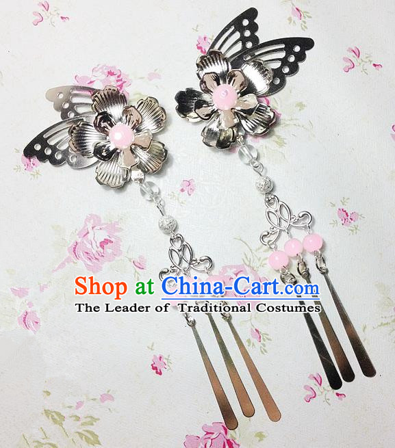 Traditional Chinese Ancient Classical Hair Accessories Hanfu Xiuhe Suit Butterfly Hair Comb Bride Hairpins for Women