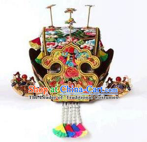 Traditional Korean Hair Accessories Bride Tuinga, Asian Korean Fashion Imperial Empress Wedding Crown Headwear for Women