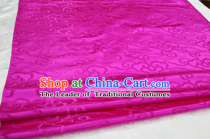 Chinese Traditional Ancient Costume Palace Auspicious Clouds Pattern Cheongsam Mongolian Robe Rosy Brocade Tang Suit Fabric Hanfu Material