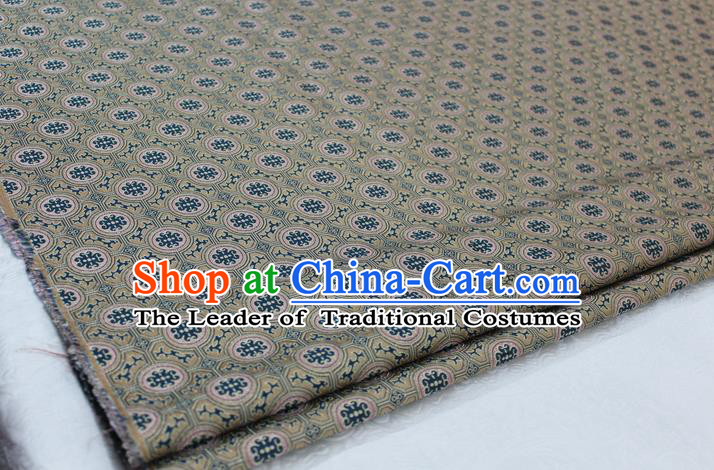 Chinese Traditional Ancient Costume Palace Pattern Mongolian Robe Beige Brocade Tang Suit Fabric Hanfu Material