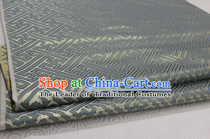 Chinese Traditional Ancient Costume Palace Pattern Grey Brocade Cheongsam Satin Mongolian Robe Fabric Hanfu Material