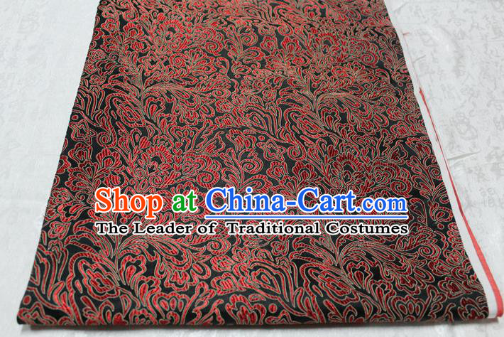 Chinese Traditional Ancient Costume Palace Phoenix Flower Pattern Tang Suit Brocade Cheongsam Satin Fabric Hanfu Material