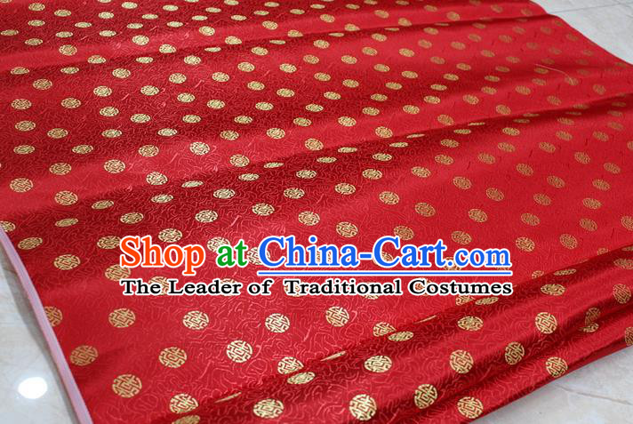 Chinese Traditional Ancient Costume Palace Pattern Cheongsam Red Brocade Tang Suit Satin Fabric Hanfu Material