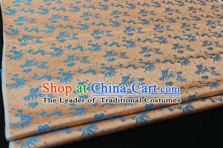 Chinese Traditional Ancient Costume Palace Bamboo Pattern Cheongsam Brocade Xiuhe Suit Satin Fabric Hanfu Material