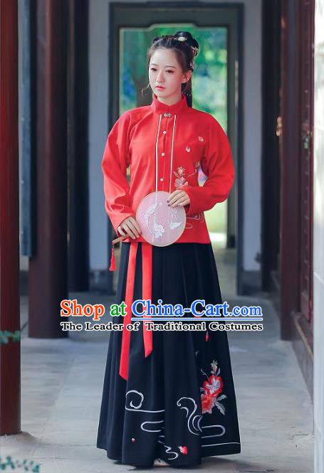 Traditional Chinese Ancient Ming Dynasty Imperial Princess Hanfu Embroidered Clothing for Women