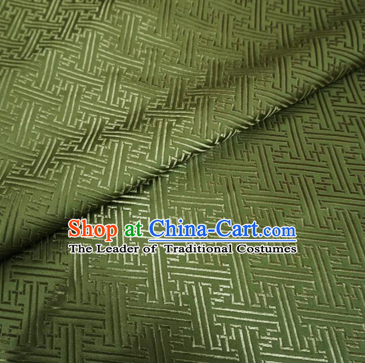 Chinese Traditional Royal Palace Pattern Design Green Brocade Mongolian Robe Fabric Ancient Costume Tang Suit Cheongsam Hanfu Material