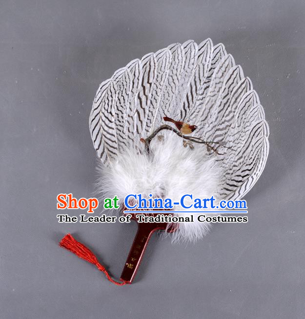 Traditional Chinese Crafts Bird Folding Fan China Eagle Feather Fan Oriental Fan Zhuge Liang Fans