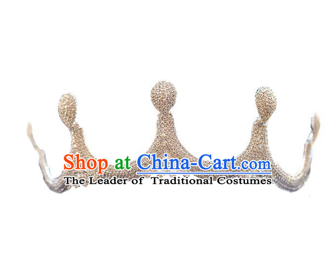 Chinese Traditional Bride Hair Accessories Baroque Princess Wedding Crystal Jewelry Royal Crown for Women