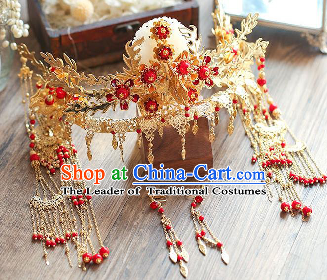 Chinese Hair Jewelry Accessories Xiuhe Suit Hairpins Headwear Headdress Hair Crown for Women