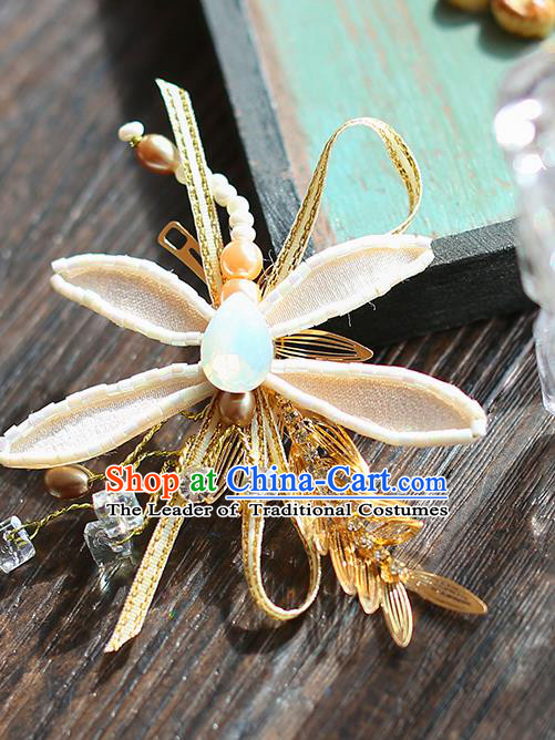 Chinese Traditional Bride Hair Jewelry Accessories Wedding Baroque Retro Dragonfly Hair Stick for Women