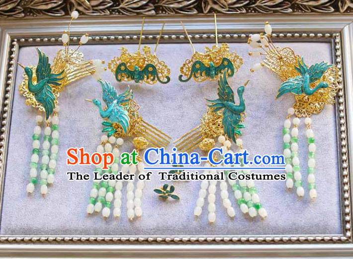 Chinese Hair Jewelry Accessories Xiuhe Suit Hairpins Headwear Headdress Hair Crown for Women