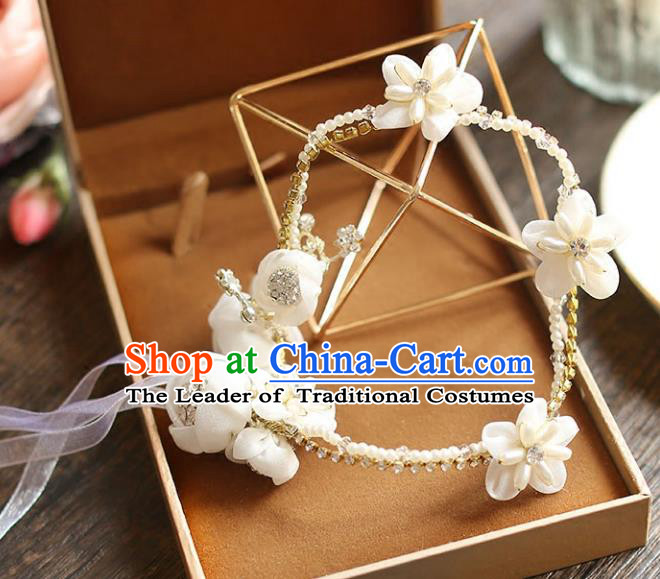 Chinese Traditional Bride Hair Accessories Baroque Wedding Pearls Flowers Hair Clasp for Women