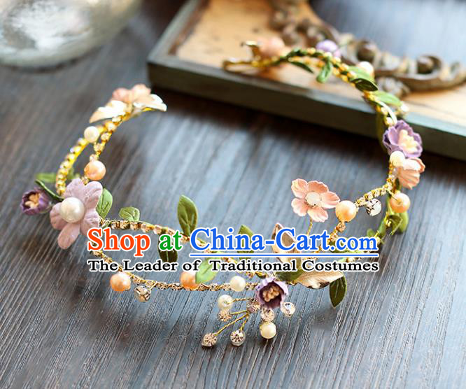 Chinese Traditional Bride Hair Accessories Baroque Wedding Flowers Hair Clasp for Women