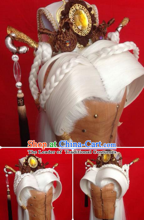 Chinese Traditional Ancient Royal Prince Tuinga Hair Accessories Handmade Hairdo Crown for Men