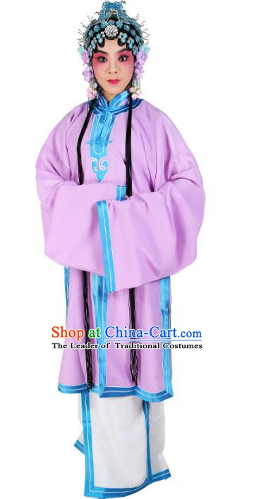Chinese Beijing Opera Actress Costume Purple Cape, Traditional China Peking Opera Nobility Lady Embroidery Clothing