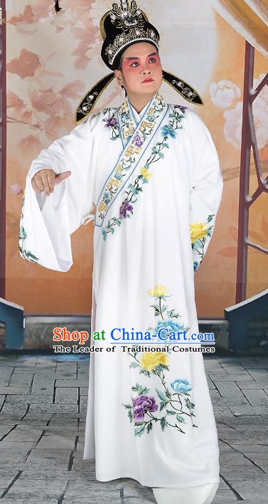 Chinese Beijing Opera Young Men Scholar Embroidered Costume, China Peking Opera Niche Embroidery Clothing