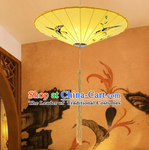 Traditional Chinese Handmade Painting Flowers Birds Palace Lantern China Ceiling Palace Lamp