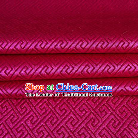 Chinese Royal Palace Traditional Costume Back Pattern Rosy Satin Brocade Fabric, Chinese Ancient Clothing Drapery Hanfu Cheongsam Material