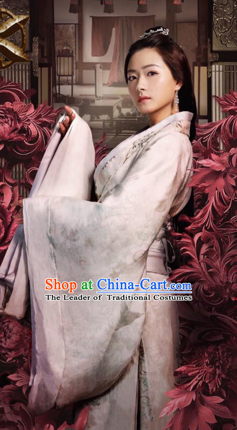 Traditional Ancient Chinese Tang Dynasty Palace Lady Imperial Concubine Embroidered Costume for Women