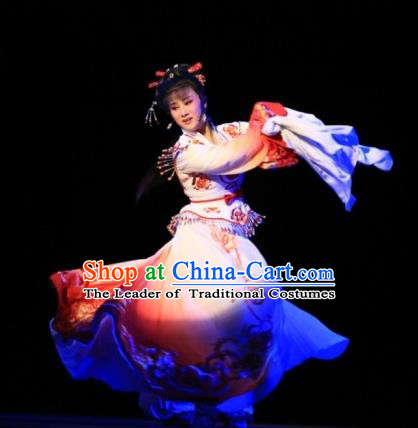 Traditional Ancient Chinese Dancing Costume, Chinese Folk Dance Water Sleeves Dress, Chinese Imperial Emperess Embroidery Costume for Women