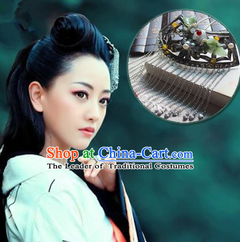 Traditional Handmade Chinese Ancient Classical Hair Accessories Han Dynasty Hairpin, Hanfu Jade Hair Jewellery, Hair Fascinators Hairpins for Women