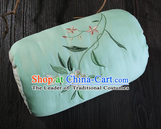 Traditional Ancient Chinese Embroidered Muff Embroidered Gardenia Green Handwarmers for Women