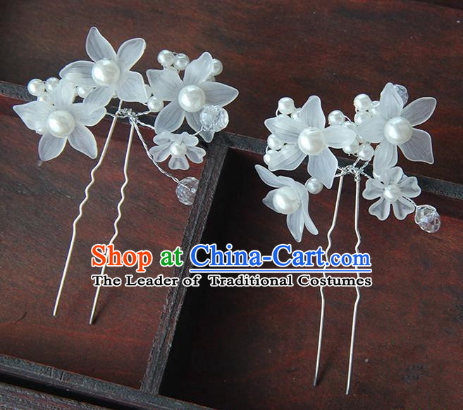 Traditional Handmade Chinese Ancient Princess Classical Accessories Jewellery Pearl Hair Sticks Hair Claws, Hair Fascinators Hairpins for Women