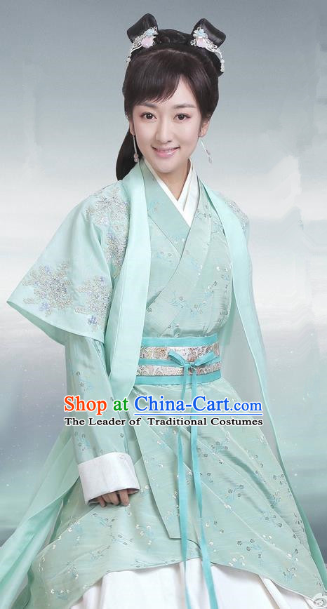 Traditional Ancient Chinese Imperial Princess Costume, Elegant Hanfu Palace Princess Dress Han Dynasty Imperial Young Lady Embroidered Clothing for Women