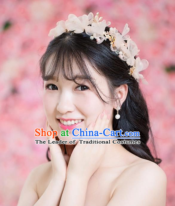 Handmade Chinese Classical Hair Accessories Wedding Hair Sticks Hair Jewellery, Bride Royal Crown Pearl Hair Clasp for Women