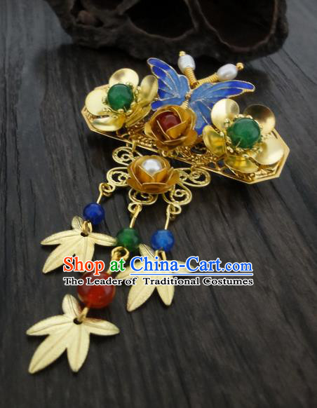 Traditional Handmade Chinese Ancient Classical Brooch, Blueing Pearl Brooch for Women