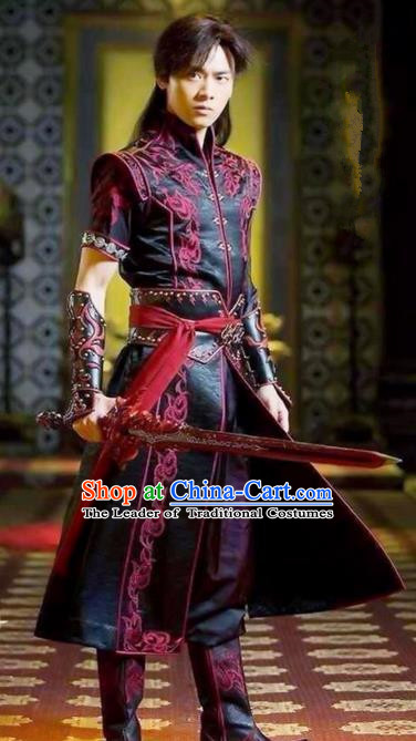 Traditional Chinese Ancient Costumes Ancient Chinese Cosplay Swordsman Knight Costume Complete Set for Men