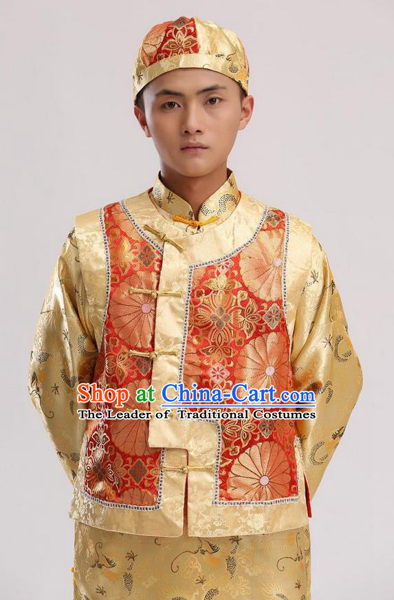 Traditional Ancient Chinese Imperial Emperor Costume, Chinese Qing Dynasty Male Wedding Dress, Cosplay Chinese Imperial Prince Clothing Hanfu for Men