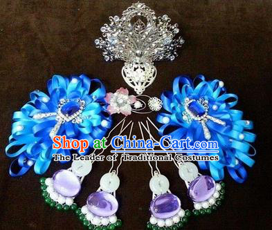 Traditional Handmade Chinese Ancient Classical Imperial Emperess Hair Accessories Bride Wedding Hairpin, Hanfu Hairpin Complete Set for Women