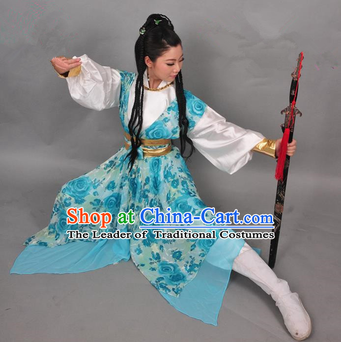 Traditional Ancient Chinese Female Costume, Chinese Tang Dynasty Swordswoman Dress, Cosplay Chinese Swordsman Clothing for Women