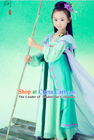 Traditional Ancient Chinese Imperial Princess Costume, Chinese Han Dynasty Children Dress Ruqun, Cosplay Chinese Peri Clothing for Kids