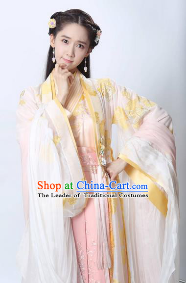Traditional Ancient Chinese Imperial Princess Costume, Chinese Han Dynasty Young Lady Dress, Cosplay Chinese Imperial Princess Embroidered Clothing Hanfu for Women