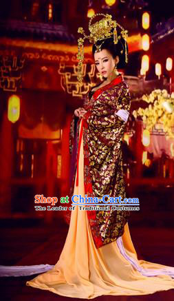 Traditional Ancient Chinese Imperial Consort Costume, Chinese Tang Dynasty Young Lady Wedding Dress, Cosplay Chinese Concubine Embroidered Clothing Phoenix Hanfu for Women