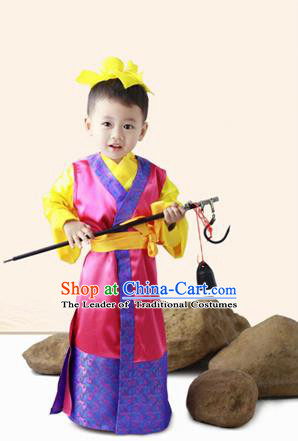 Traditional Ancient Chinese Classic Children Costume, Chinese Ancient Boy Dress, Cosplay Chinese Prince Cao Chong Clothing for Kids