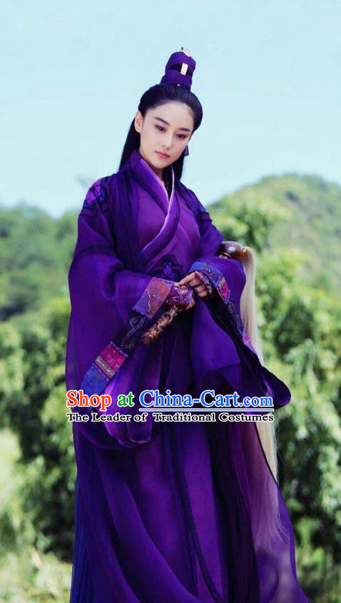 Traditional Ancient Chinese Taoist Nun Costume, Chinese Taoist Dress, Chinese Peri Magic Princess Hanfu Embroidered Clothing for Women