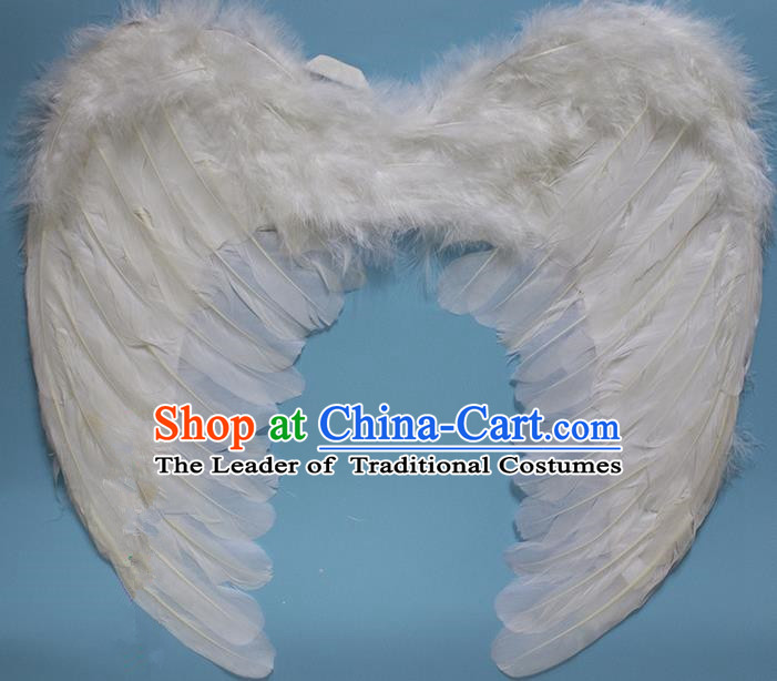 Chinese Children Kindergarten Stage Performance Prop Angel White Feather Butterfly Wings for Kids