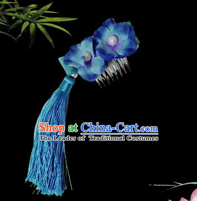 Traditional Handmade Chinese Ancient Classical Hair Accessories, Han Dynasty Barrettes Hairpin, Hanfu Hair Sticks Flower Hair Comb Jewellery, Hair Fascinators Hairpins for Women