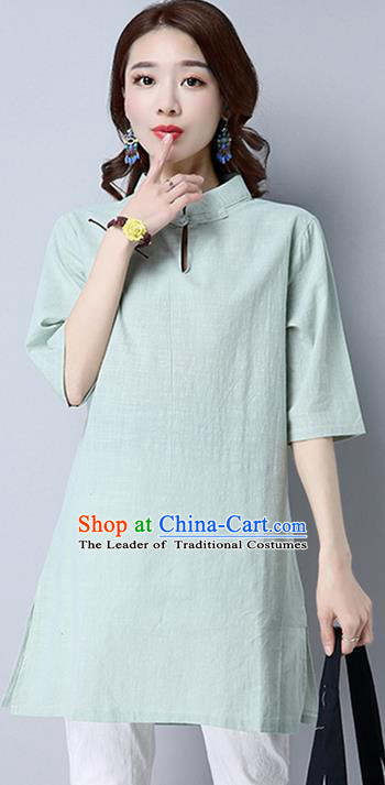 Traditional Ancient Chinese National Costume, Elegant Hanfu Mandarin Qipao Short Cheongsam Green Dress, China Tang Suit Upper Outer Garment Elegant Dress Clothing for Women