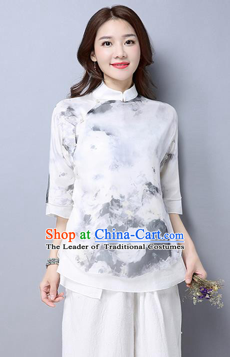 Traditional Ancient Chinese Young Women Cheongsam Dress Republic of China Tangsuit Stand Collar Blouse Dress Tang Suit Clothing for Women