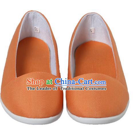 Top Chinese Traditional Tai Chi Linen Shoes Kung Fu Pulian Shoes Martial Arts Orange Shoes for Women